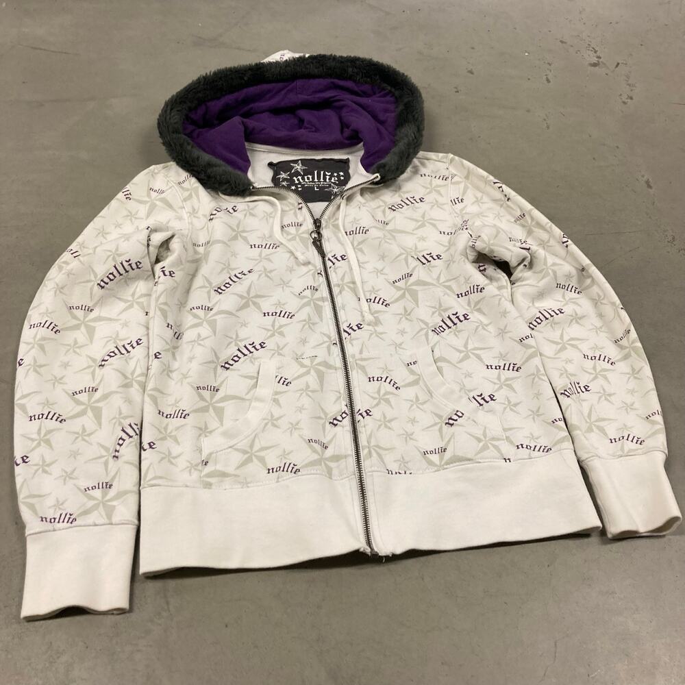 Y2K fur hood mollie all over print hoodie
